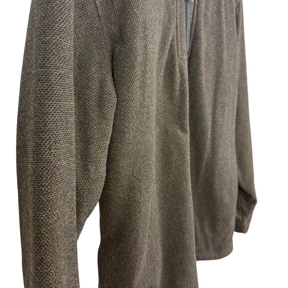 Orvis Sherpa Lined 1/4 Zip Long Sleeve Brown Pullover Sweater Sweatshirt sz L - Picture 3 of 16